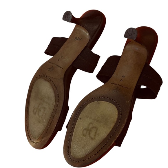 VTG Donald J. Pliner Black Double Nylon Stretch Knot Strap Kitten Heel Sandal - Picture 16 of 16